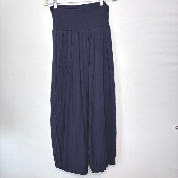 Tempo Paris Pants - Tempo Paris Blue Palazzo Lounge Pants Womens Size XL Wide Leg Stretch Waist